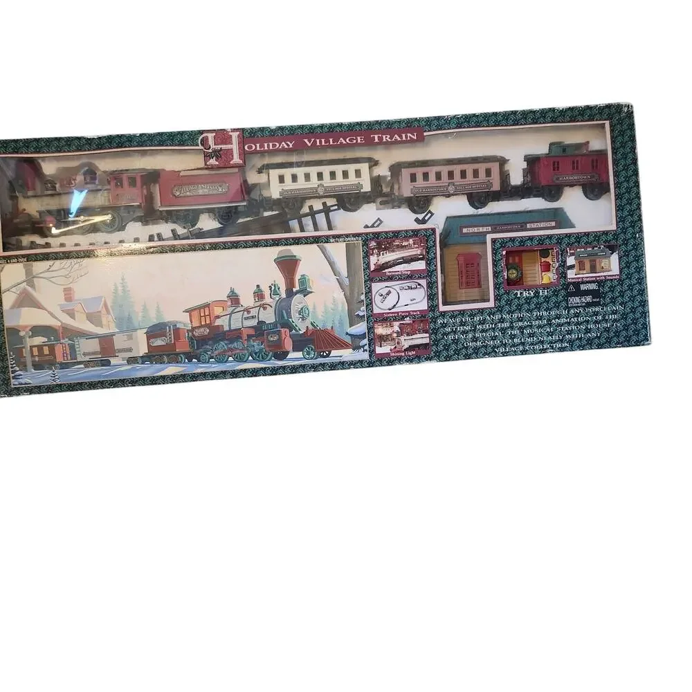 New Bright Bedford Falls Express Christmas Train Set  Sound 1995 Vintage